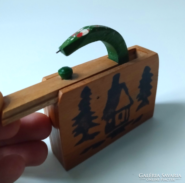 Old wooden toy, snake in the box