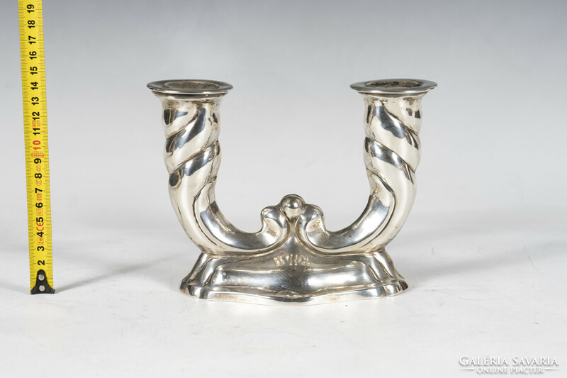 Silver two-branched candlestick