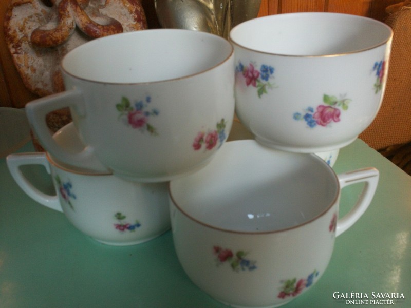 Antique epiag floral porcelain tea cups