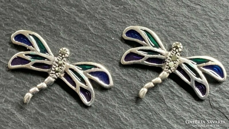Dragonfly, large sterling silver earrings 925 - new