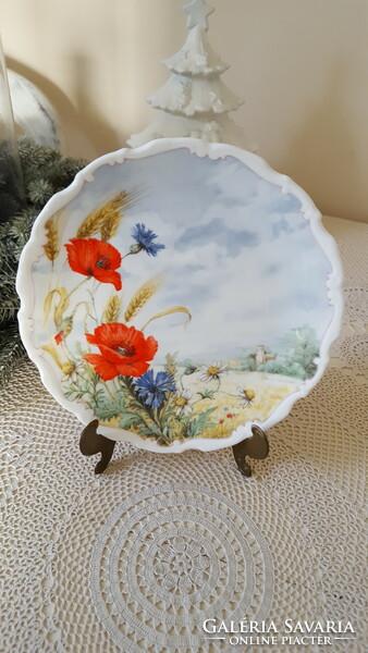 Csodaszép,angol Royal Albert pipacsos,búzavirágos porcelán tányér,falitányér