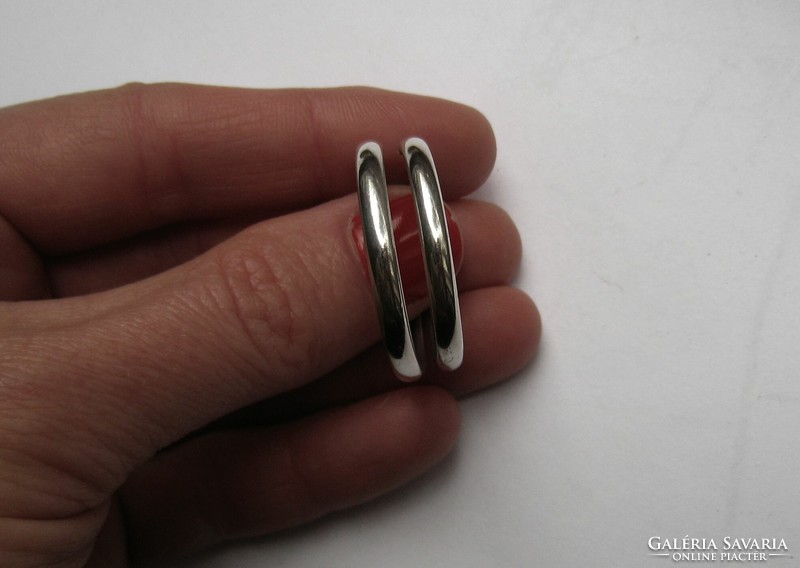 Shiny, silver hoop earrings, 3 cm
