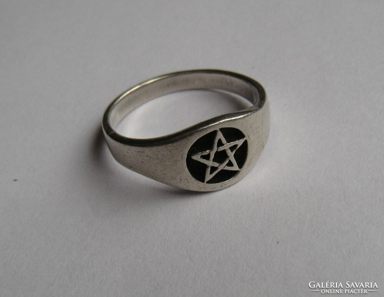 Pentagramm ezüst gyűrű