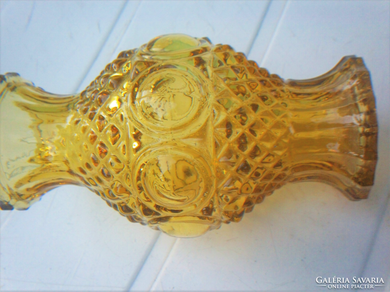 Amber glass vase, knobbed, beautiful and absolutely flawless