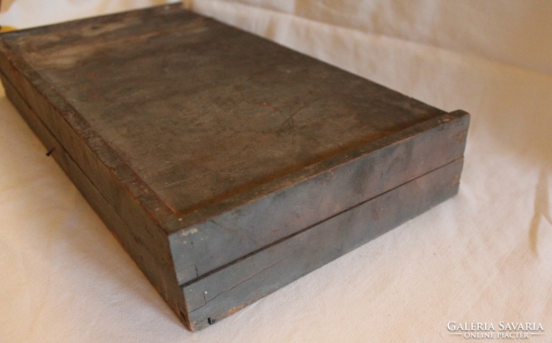 Old sealed and numbered wooden box