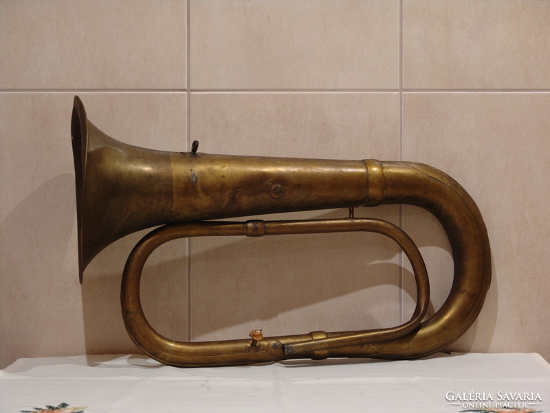 Old copper trumpet for decoration