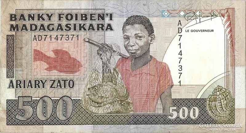 500 Francs 100 Ariary 1988-93 Madagascar