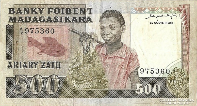 500 francs 100 ariary 1983-87 Madagaszkár