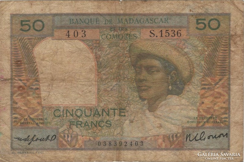50 Francs 1963 comoros comore islands
