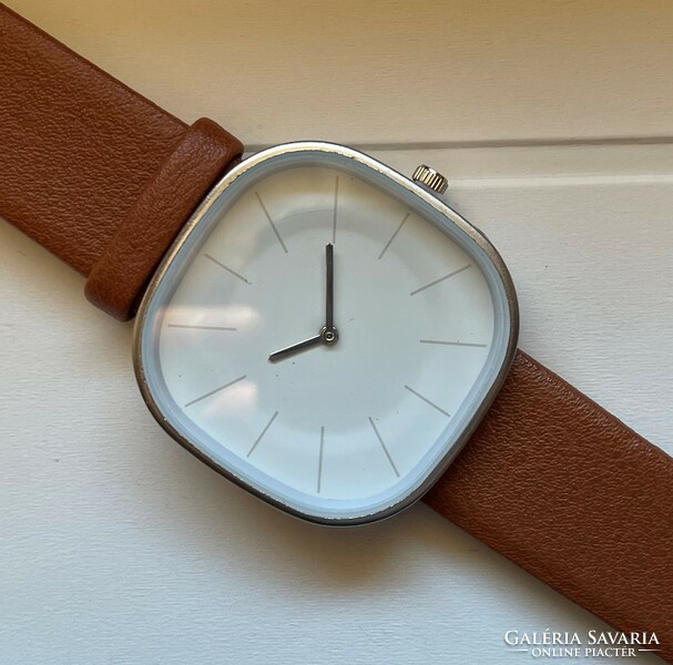 Yazolo extravagant unisex minimal fashion watch - steel-alloy/leather