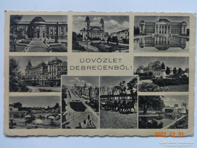 Old postcard: Debrecen, details (40s)