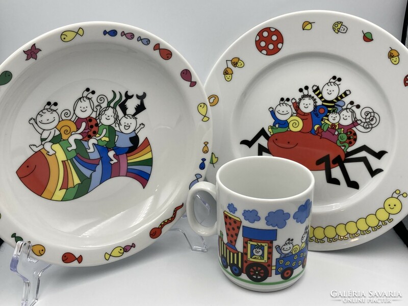 Zsolnay berry and doll 3-piece children's dining set