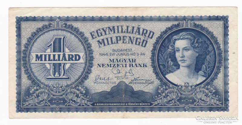 One billion milpengő from 1946