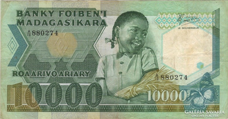 10000 Francs 2000 Ariary 1988-94 Madagascar