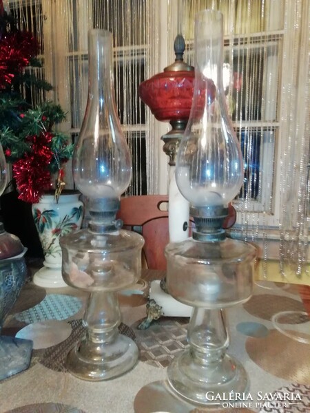 Glass 50 cm tall kerosene lamp in 122 pairs from a collection