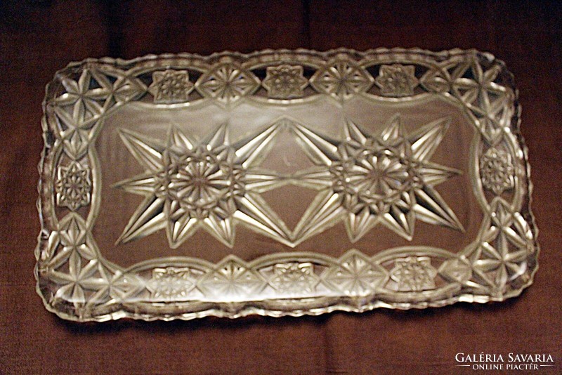 Old lead crystal tray
