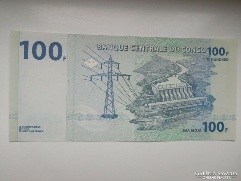Congolese dem among 100 francs in 2013 unc