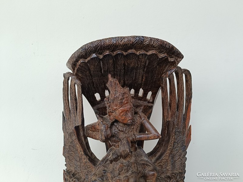 Antique Carved Hindu Hinduism Hardwood Vishnu Garuda Bird Indonesia Bali Damaged 723 8340