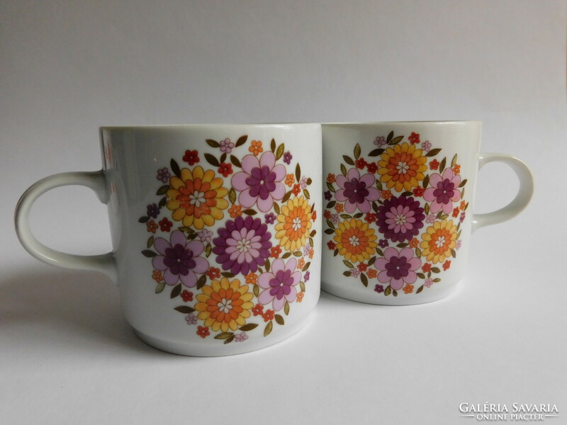 Alföldi mugs with retro flower pattern - 2 pieces