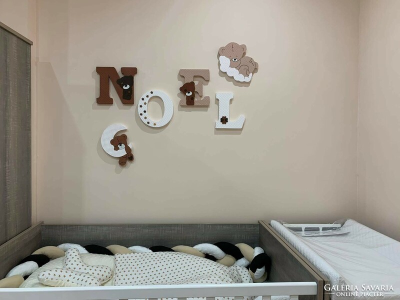 Letter bear set in several colors, baby letter, name, baby room, children's room