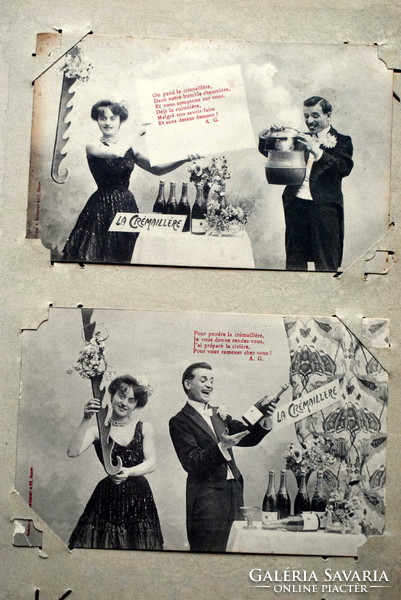 2 Humorous photo postcards - Champagne holiday