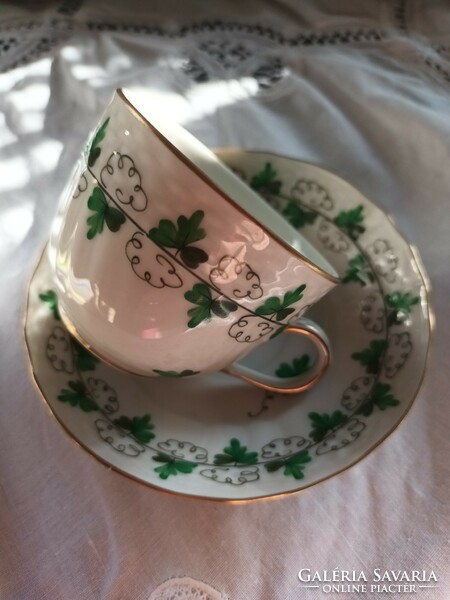 For sale, old porcelain Herend parsley pattern coffee set display case!