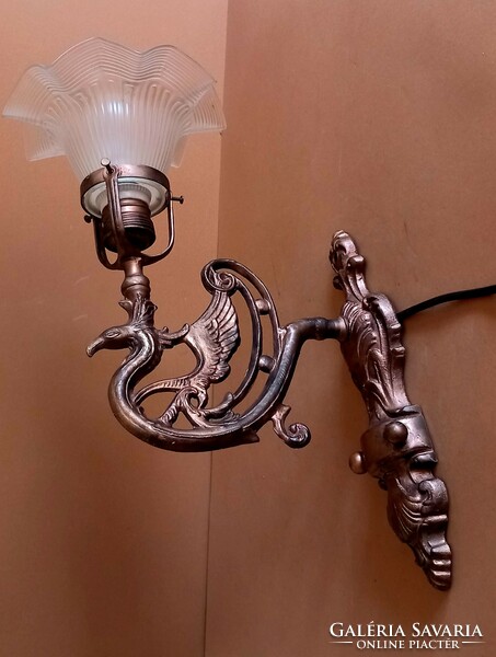 Art Nouveau dragon bronze wall arm lamp negotiable design