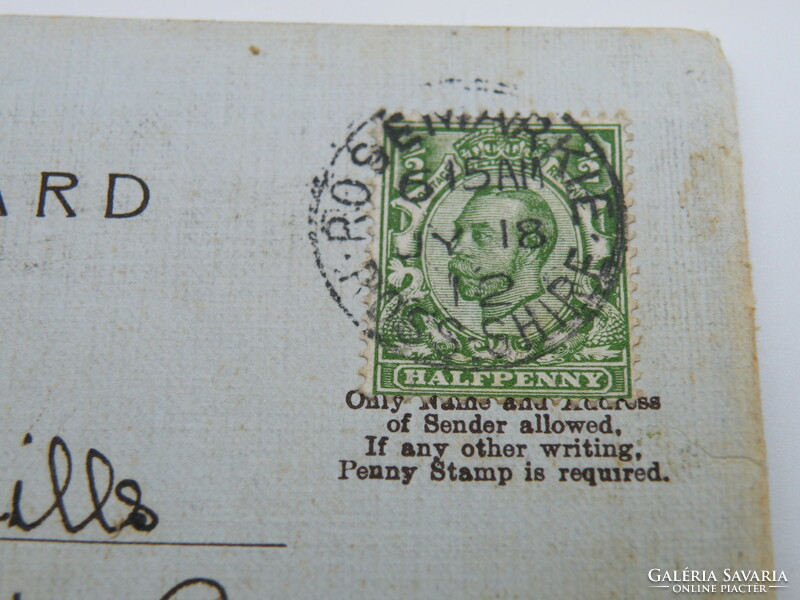 UK0046  1912 Anglia boríték levél képekkel bélyeg pecsét