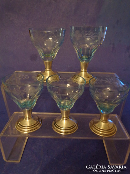 Crystal glasses with silver bases