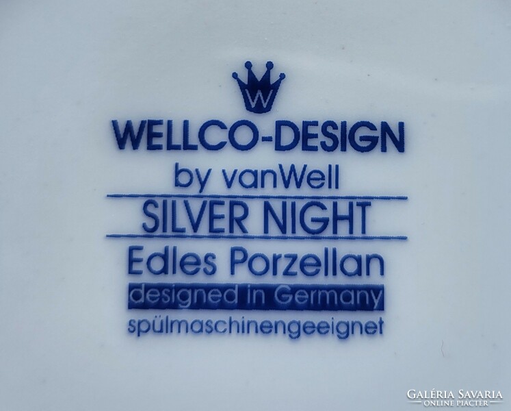 Wellco német porcelán kávés szett csésze csészealj tányér