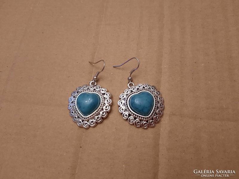 Medical metal, stainless steel, turquoise stone earrings, negotiable