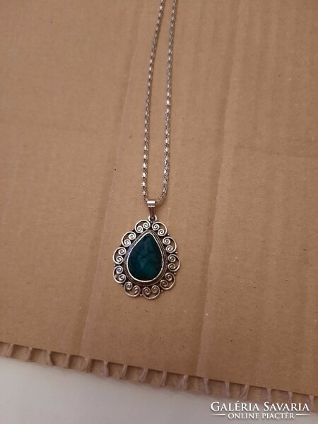 Medical metal, stainless steel, malachite stone necklace, negotiable