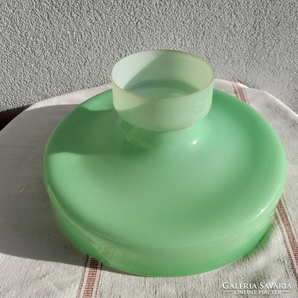 Szecessziós zöld luszter petróleum lámpa üveg búra / ernyő, 35 cm