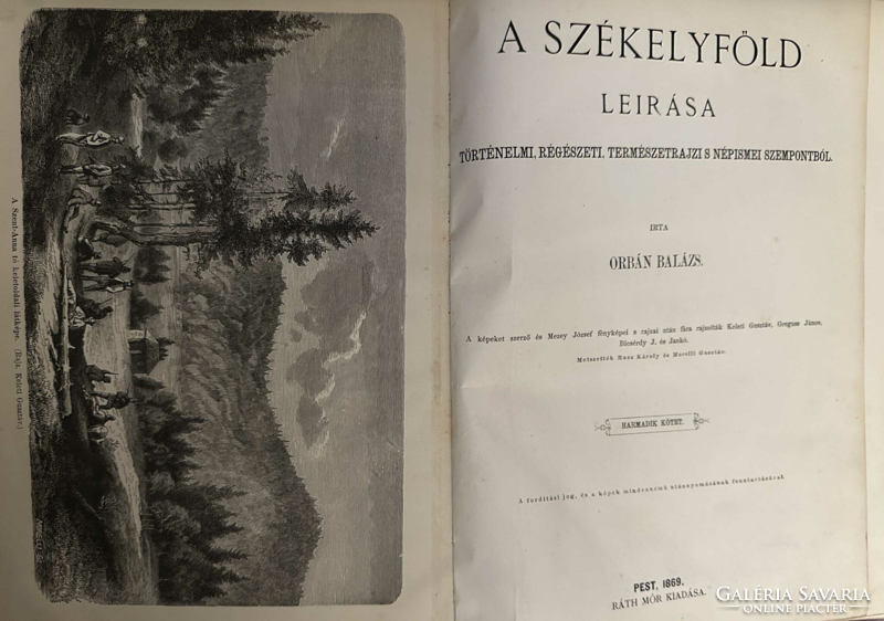 Balázs Orbán: description of Székelyföld Vol. iii. Three chairs. Original release.
