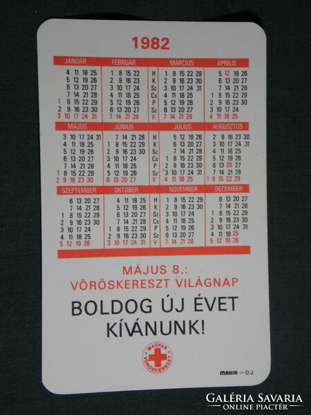 Card calendar, Hungarian Red Cross, blood donation, 1982, (4)