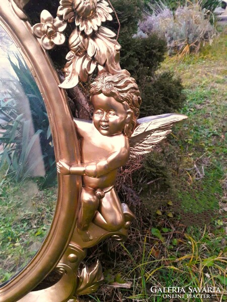 Gilded mirror / angel - putto.