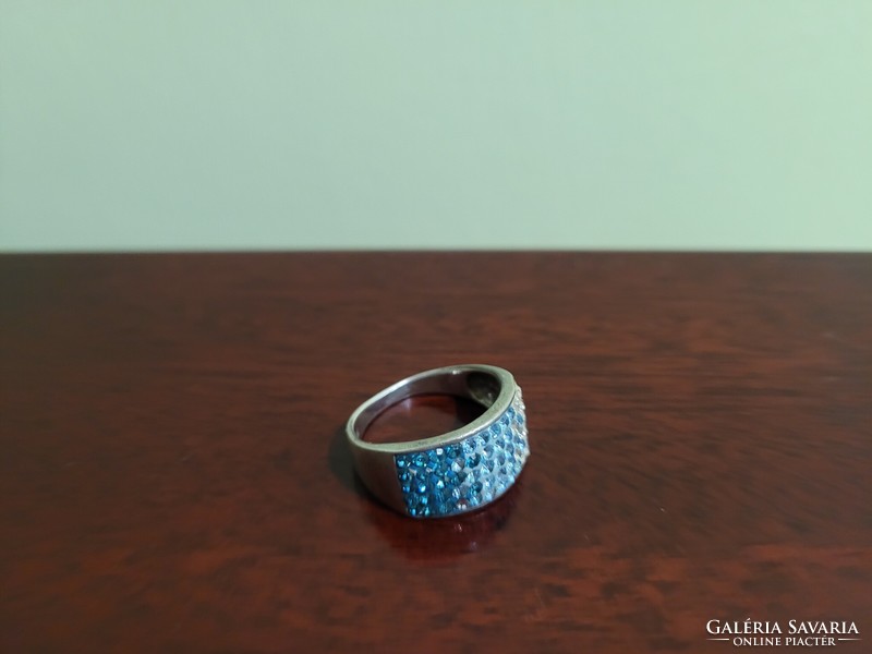 Swarowski jellegű átmenetes ezüst gyűrű
