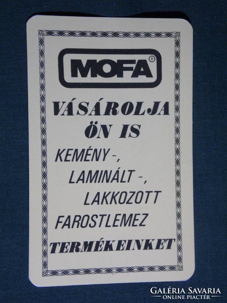 Card calendar, mofa, Mohács fiberboard factory, 1982, (4)