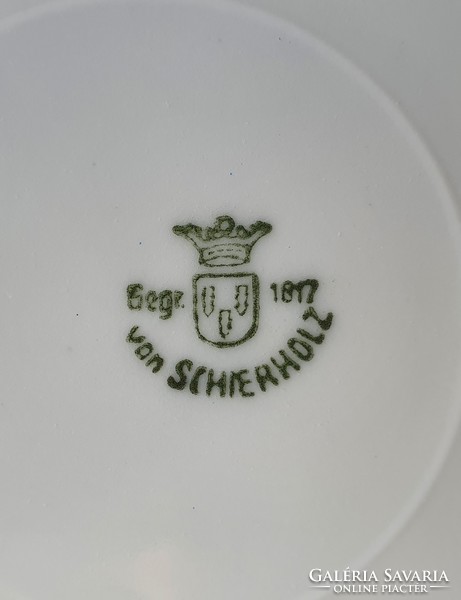 Von Schierholz német porcelán reggeliző szett csésze csészealj kistányér kávé teás