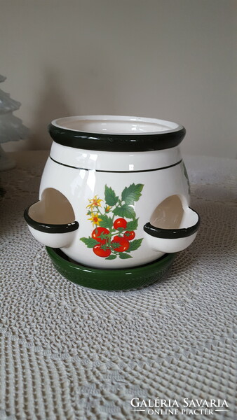 Ceramic pot for growing herbs and spices