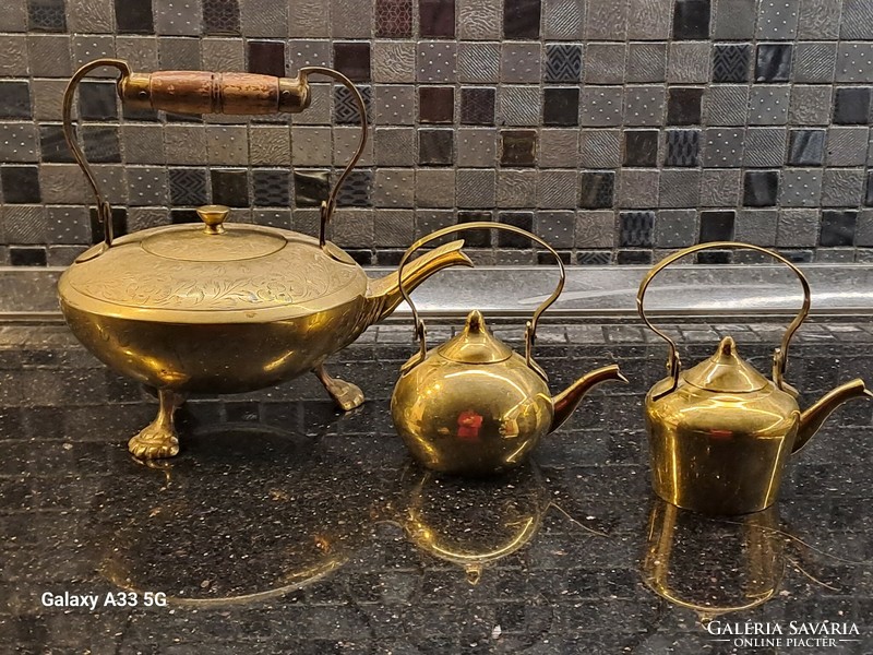 Vintage English Home Furnishings Copper Ornaments Lion's Claw Teapot with Tinned Interior Teepot Lot