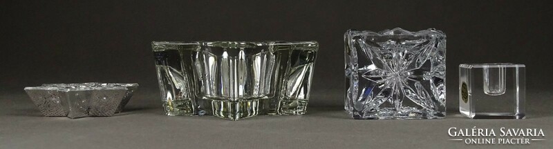 1Q015 old marked bohemia glass candle holder candle holder 4 pieces