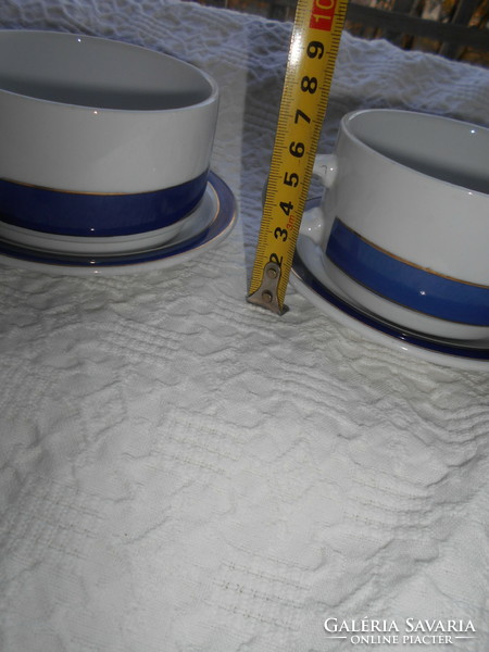 2 db Retro Alföldi  vastag porcelán csésze +  tányér (1200 Ft/db) Kék-arany díszitéssel