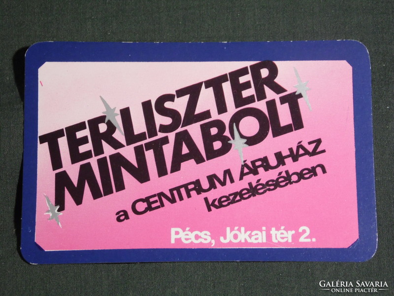 Card calendar, Pécs center store, Terlister sample store, graphic, 1982, (4)