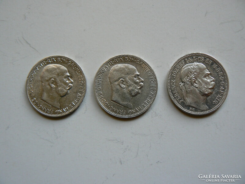 József Ferenc 3 silver coins in one, original!