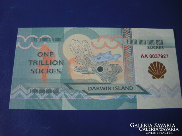 Darwin island one trillion sucres 2015 coral! Ouch! Rare fantasy money!