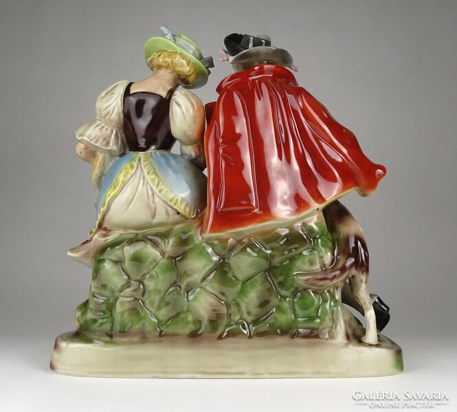 1P886 old large graefenthal baroque couple German porcelain figurines 31 x 29 cm