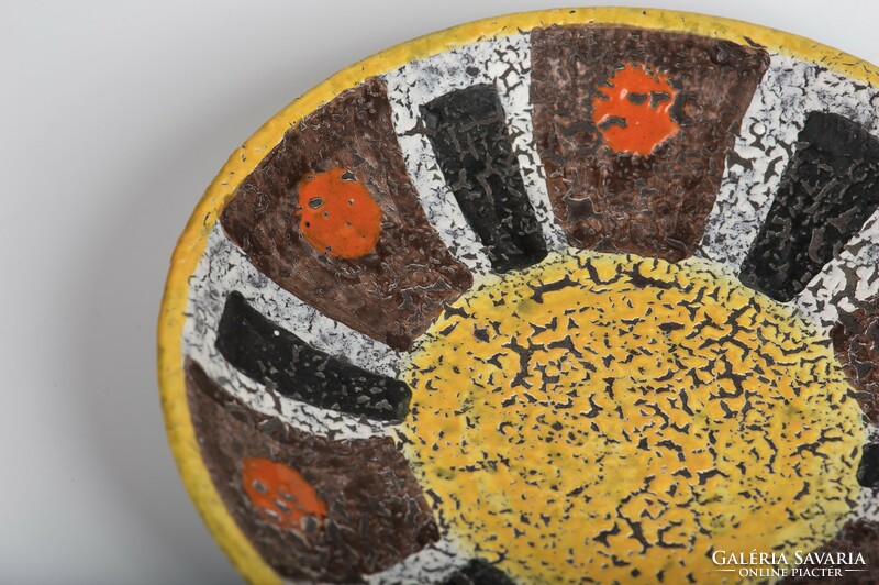 Artisan cracked glazed ceramic bowl