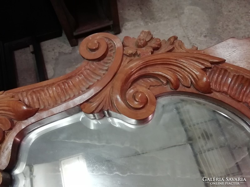 Old large baroque carved mirror