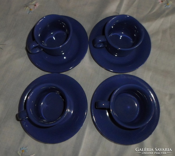 Ceramic coffee cups with saucer (blue cup, coffee)